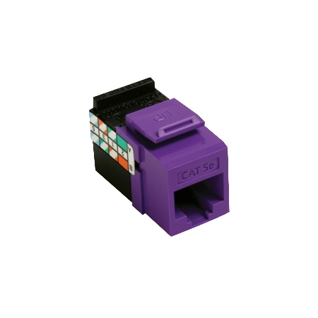 Leviton 1-Port Mod Jack 110 8W8P Utp, T568A/B Cat5E Quickport, Gigamax Purple 5G108-RP5